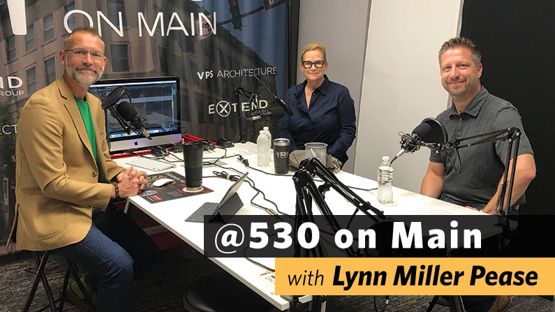 Lynn Miller Pease in the podcast studio